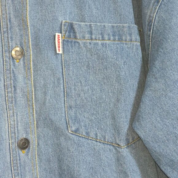 JCPenney x HARIBO Women's Denim Embroidered Lightweight Bear Shirt Jacket - Picture 8 of 10